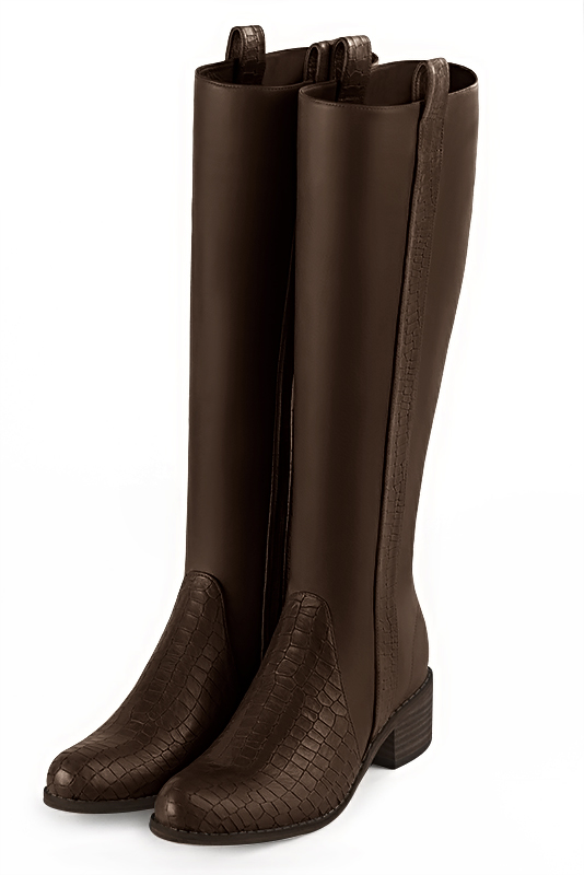 Dark brown dress knee-high boots for women - Florence KOOIJMAN